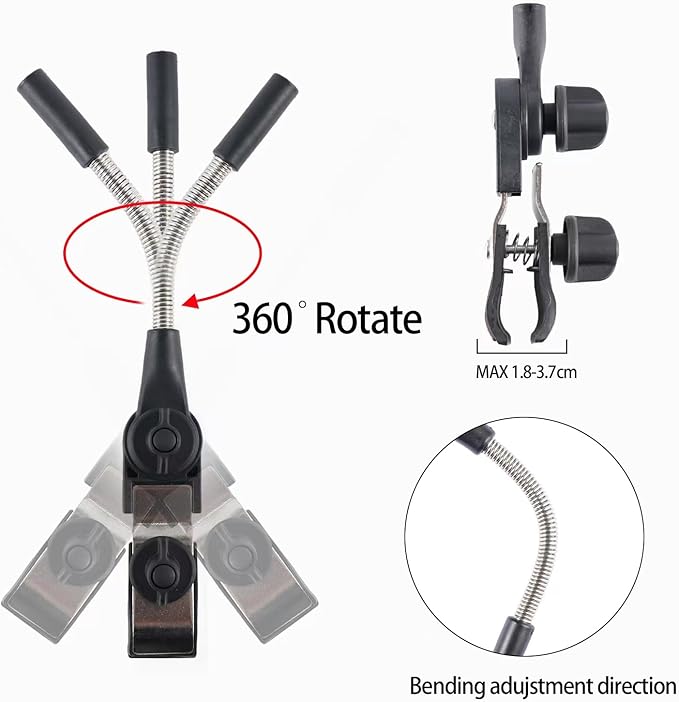 Chair Umbrella with Clamp,46 inches UPF 50+ Clip on Parasol for Patio,Beach Chairs,Strollers,Wheelchairs,Golf Carts