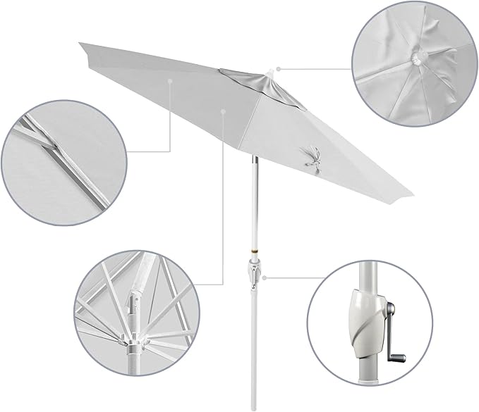 California Umbrella 7.5' Rd Aluminum Patio Umbrella, Crank Lift