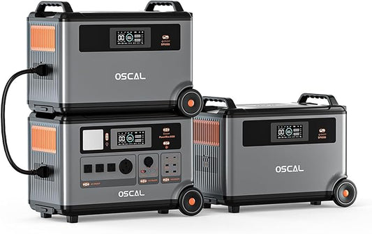 OSCAL 10.8kWh Portable Power Station PowerMax 6000, 120/240V Solar Generator, Max 6000W AC Outlets (9000W Peak), LiFePO4 Battery Power Station for Home, Camping, RV, Emergency