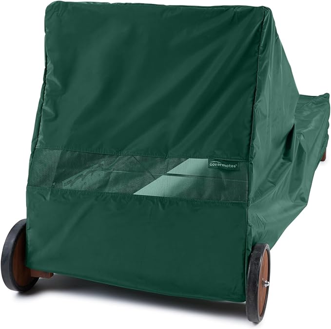 Covermates Classic Chaise Lounge Cover – Weather-Resistant Vinyl Outdoor Furniture Cover with Mesh Vent, Elastic Hem, UV Protection, Lightweight Patio Chair Cover, 32W x 82D x 34H, Green