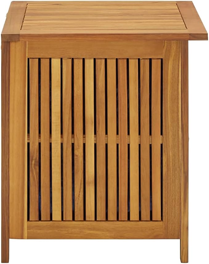 Wooden Patio Outdoor Storage Box, Deck Box Storage Chest, Garden Tools Container, 23.6"x19.7"x22.8" Solid Wood Acacia,-276