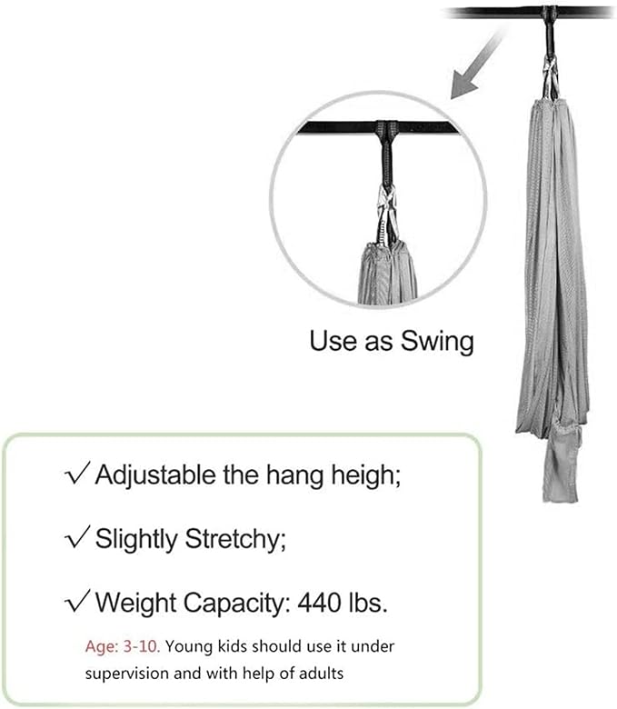 Physical Sensory Swing Chair for Bedroom，Breathable Snuggle Hammock Set Indoor Outdoor Kids Toys Play for Autism ADHD Vestibular System Exercise (Color : Blue, Size : 100x280cm/39x110in)
