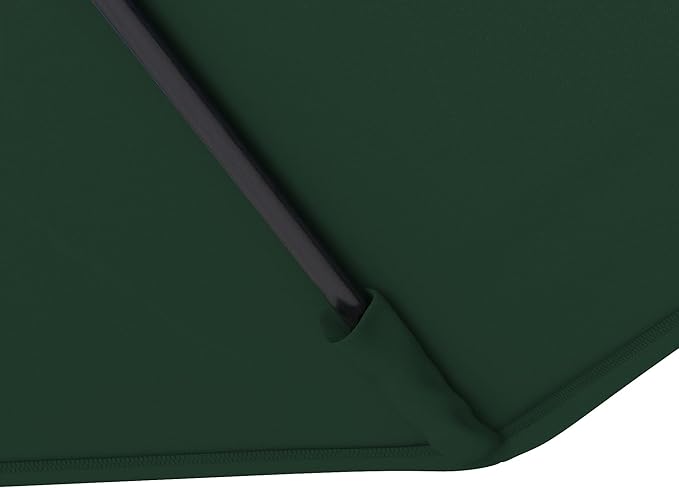 California Umbrella 11Ft Sunbrella Patio Umbrella, Fiberglass Ribs, Hand-Crank, Tilt-Collar, Black Frame, Forest Green Fabric