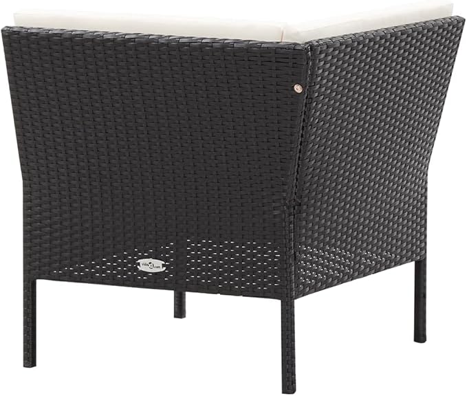 Patio Lounge Set with Cushions,Outdoor Furniture,Outdoor Furniture Sets,Patio Conversation Sets,for Garden,Deck,Backyard,6 Piece Poly Rattan Black