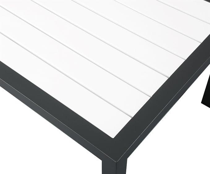 Meridian Furniture 372-C Nizuc Collection Modern | Contemporary Outdoor Patio Coffee Table with Durable Aluminum Frame
