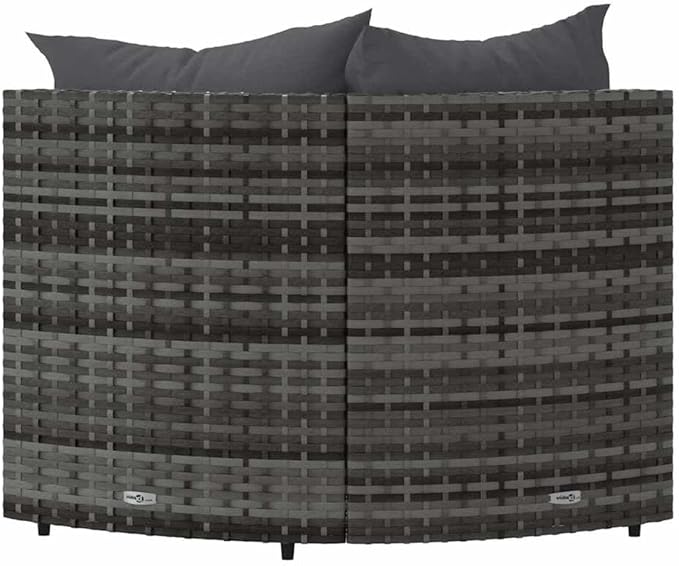 Outdoor Corner Sofa Set Grey 24.8 x 9.8 x 22.6 in, PE Rattan Patio Couch with Washable Cushions, Powder-Coated Frame, Seats 2 on Balcony or Small Deck for Garden and Terrace