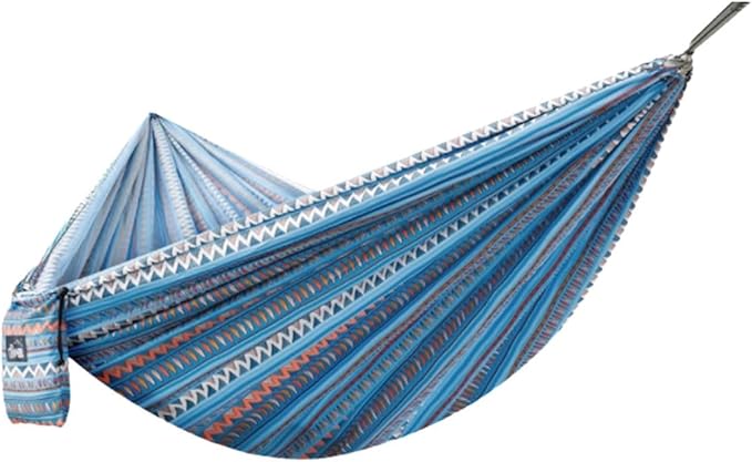 Polyester Hammock with Side Storage Bag for Indoor and Outdoor Multi-Purpose Lightweight Portable Hammock(Blue)