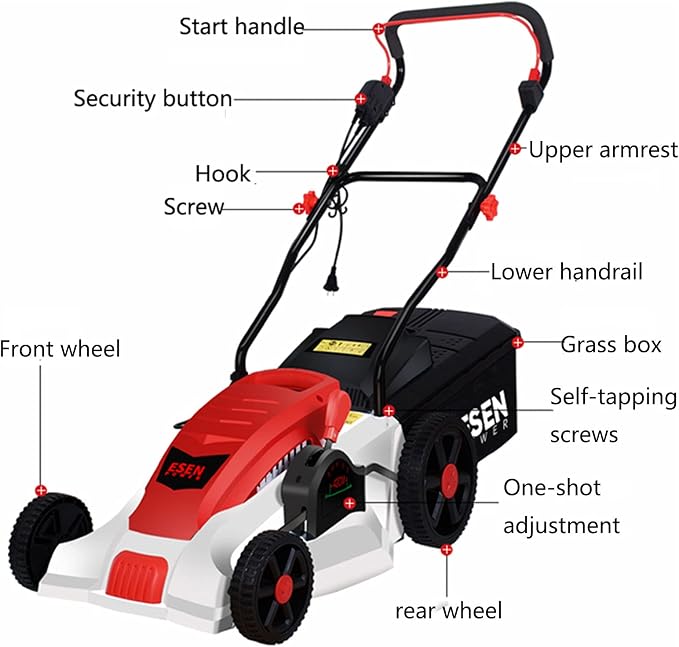 1500W New Type Corded Electric Lawnmower Small Household New Lawn Mower School Factory Hand Push Multifunction Lawn Mower C zhengzilu
