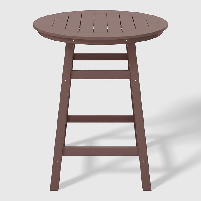 WestinTrends Malibu 5-Piece HDPE Outdoor Patio Dining Bar Bistro Table Set with Counter High Round Bar Stools
