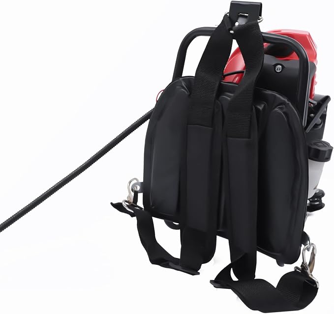 Handheld Sweeper 52CC 2 Stroke Gasoline Power Sweeper Outdoor Sweeping Broom 2.3HP Walk Behind Sweeper Cleaner 20.5'' Turf Lawns Driveway Grass Sweeping Cleaning Tool