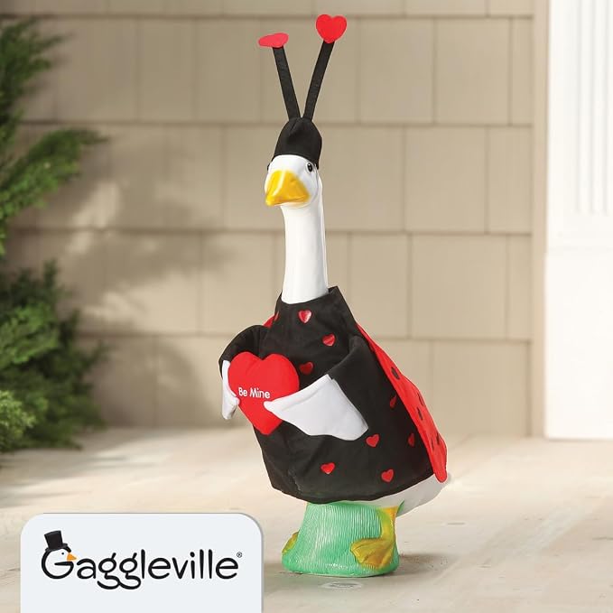 Gaggleville Love Bug Goose Outfit, Fits Large 23" H Statue, Valentine | Ladybug Costume for Lawn D�cor, Polyester, by Fox Valley Traders