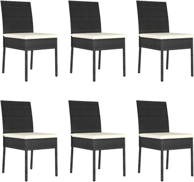 Patio Dining Set,Outdoor Seating Set,Patio Conversation Sets,Patio Table,for The Patio, Deck, Front Porch, Poolside or Balcony Poly Rattan Black