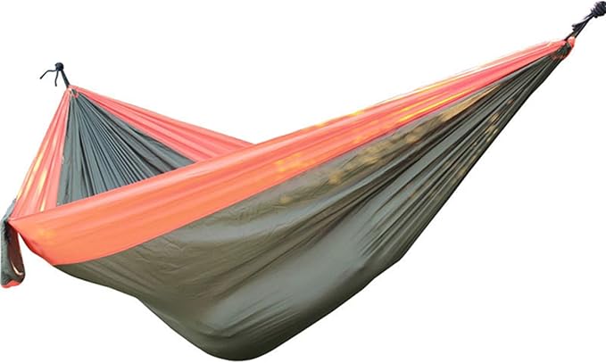 NOBRIM Camping Hammock Large Portable Hammock Accessories Swing with 2 Tree Strap 2-3 People Nylon Parachute Hammock for Outdoor Leisure