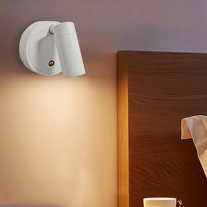 Spot Lights Indoor, Rechargeable Plant Spotlight Indoor, 360° Rotate Wireless LED Uplighting, Battery Powered Ceiling Spotlight for Artwork Painting Tree Plant Picture Lights Wall Light (White)