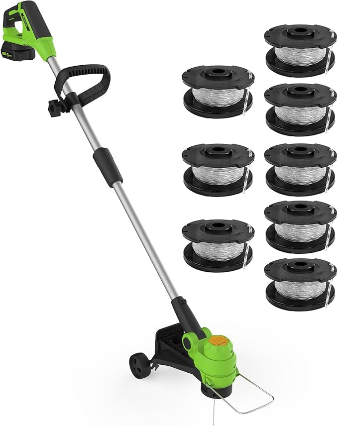 20V Cordless String Trimmer Edger 2 in 1 Lawn Trimmer, 12 Inch Cutting Diameter, Lightweight Weed Wacker with 2 Pack 2.0Ah Batteries, Fast Charger, 8 Spool Lines, Adjustable Height Collapsible Shaft