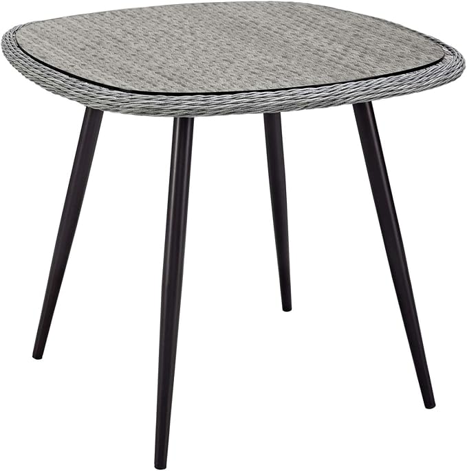 Modway EEI-3182-GRY-GRY-SET Endeavor 3 Piece Outdoor Patio Wicker Rattan Set Gray, Dining Set of 3