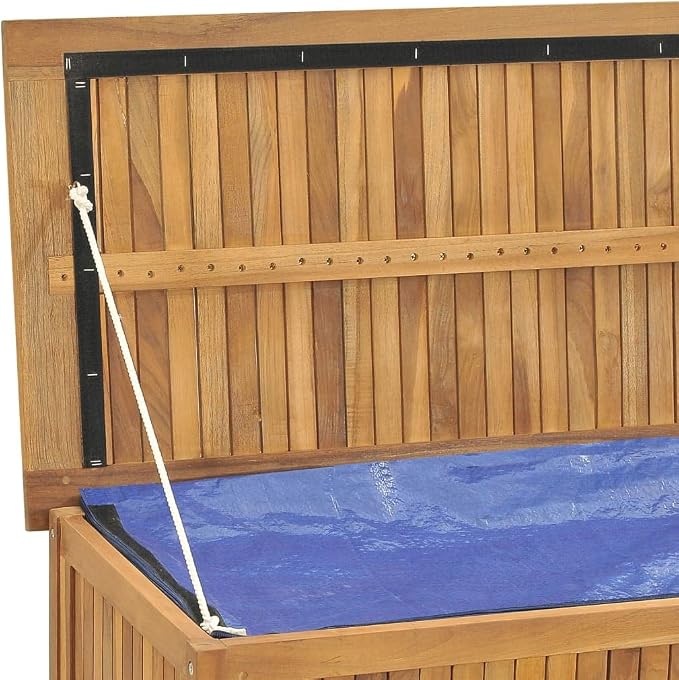 Solid Wood Patio Storage Box Outdoor Storage Bench, Solid Teak Wood Deck Box, Wooden Outdoor Storage Organization Box with Liftable Top for Garden,Patio,Backyard, 44.9"x19.7"x22.8"