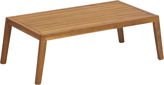 Merax 4-Piece Outdoor Patio Furniture Set, Acacia Wood Conversation Set with PE Wicker Backrest & Comfort Cushions for Backyard, Garden & Poolside