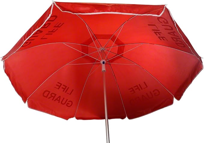 Nylon Lifeguard Umbrella with Tilt - 6-1/2 Foot Diameter - Imprinted (Red)