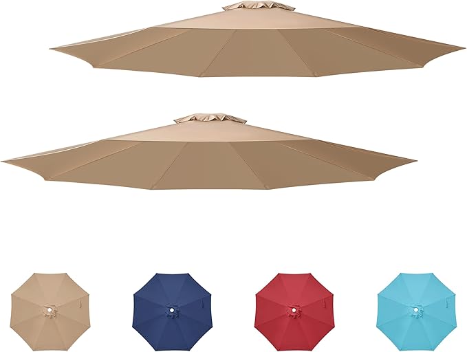 HealSmart 9' Patio Umbrella Replacement Canopy Cover with 8 Ribs, Outdoor Table Market Yard Umbrellas