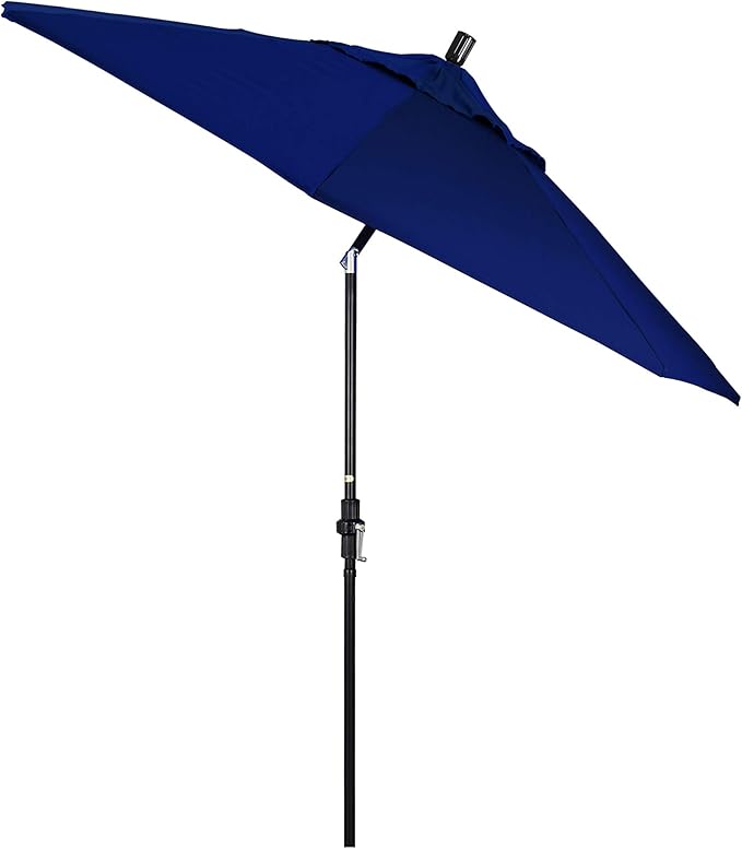 California Umbrella 9' Round Crank Lift, Collar Tilt, Aluminum Pole, Fiberglass Rib Patio Umbrella,