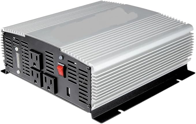 Fits Jupiter 2000 Watt Power Inverter 12V to 120V – 4000W Peak Car Battery Inverter Modified Sine Wave Converter with 3 AC Outlets & USB – Truck RV Camping Emergency Backup