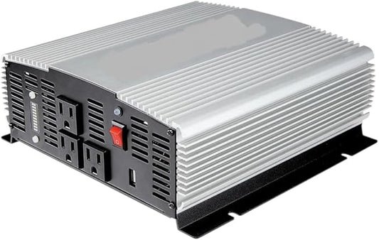 Fits Jupiter 2000 Watt Power Inverter 12V to 120V – 4000W Peak Car Battery Inverter Modified Sine Wave Converter with 3 AC Outlets & USB – Truck RV Camping Emergency Backup