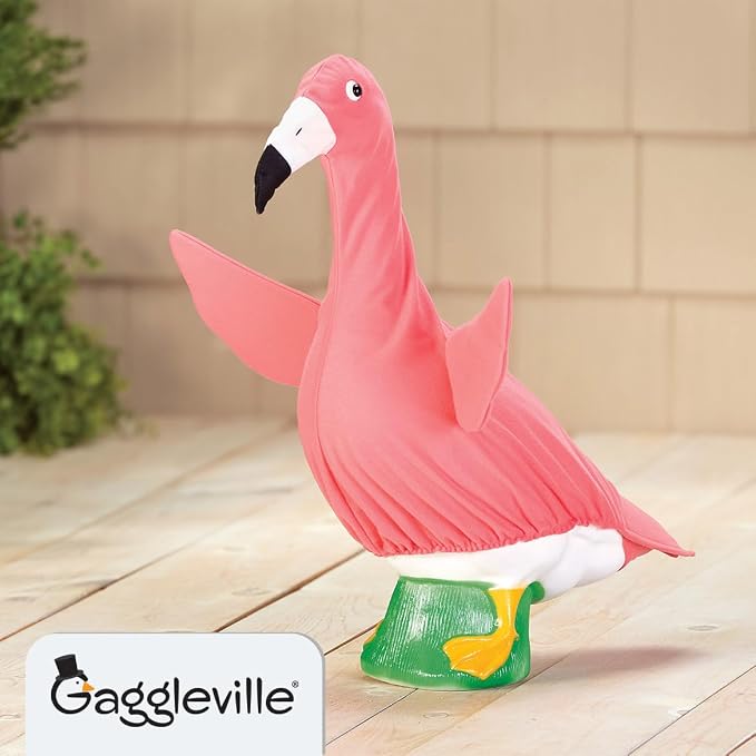 Gaggleville Flamingo Goose Outfit, Fits Large 23" H Statue, by Fox | Valley Traders