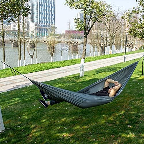 Ultralight Outdoor Camping Nylon Hammock Sleeping Swing Tree Bed Garden Backyard Furniture Hanging Double Hammock Chair Hanging Cushion 3