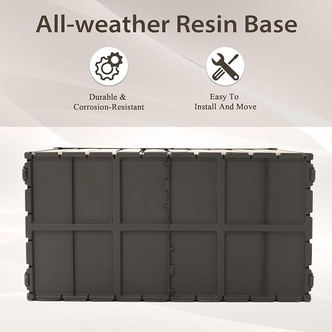 Redeer Outdoor Resin Deck Box, Waterproof Storage Box, Lockable for Patio Furniture, Garden Tools, Pool Accessories, UV-Resistant for All Weather Use (Dark Brown, 200, Gallons)