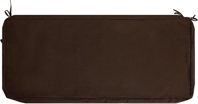 FUNHOME Outdoor Bench Cushion Cover 42 x18 x 3 inch,Water Resistant Cover with Zipper&Ties,Fade-Resistant Slipcover,Patio Porch Swing Cushion Cover Replacement Only,No Insert(Chocolate Brown)