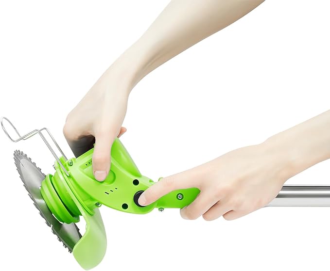 Cordless Weed Wacker Brush Cutter 3 in 1 Battery Powered Weed Eater with Wheels, Stringless Electric Grass Trimmer with 2X 24V 1300mAh Batteries, Adjustable Length & Angle for Lawn Garden