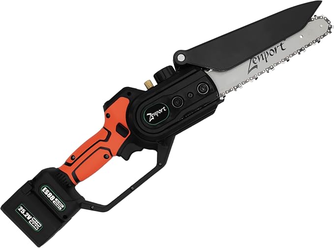 Zenport ES88 Cordless, Electric Chainsaw, 25-Volt Battery, 8-Inch Blade