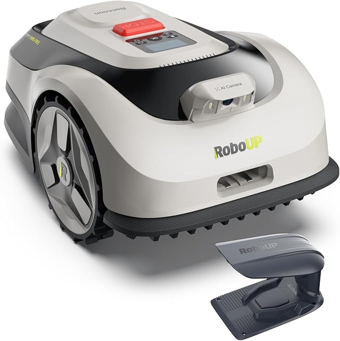 Raccoon 2 SE Robot Lawn Mower with Garage, Auto Mapping Robotic Lawnmower for 0.15 Acre with APP Control, Vision Navigation, 20°Slope, Ideal Robot Mower for Small Lawns