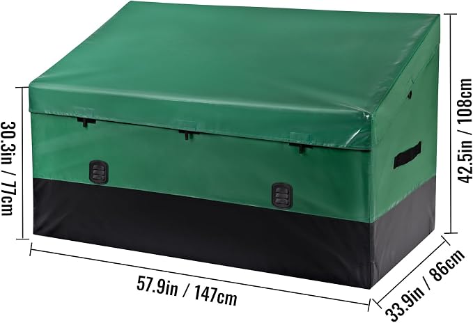Happybuy 230 Gallon Outdoor Storage Box, Waterproof PE Tarpaulin Deck Box, Patio Garden Organizer