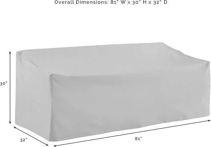 Crosley Furniture Patio Furniture Covers, Waterproof Outdoor Sofa Cover for Backyard, Deck, Gray