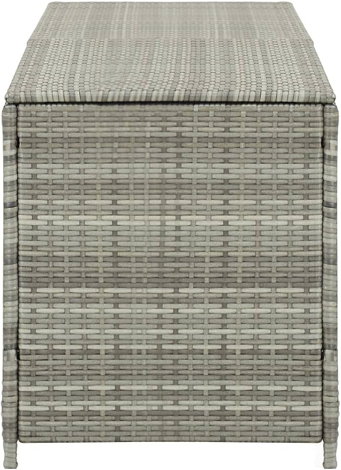 Patio Storage Box Poly Rattan 78.7"x19.6"x23.6" Gray Patio Garden Outdoor Storage Container, Furniture Deck box (Weight:40.12 lbs)