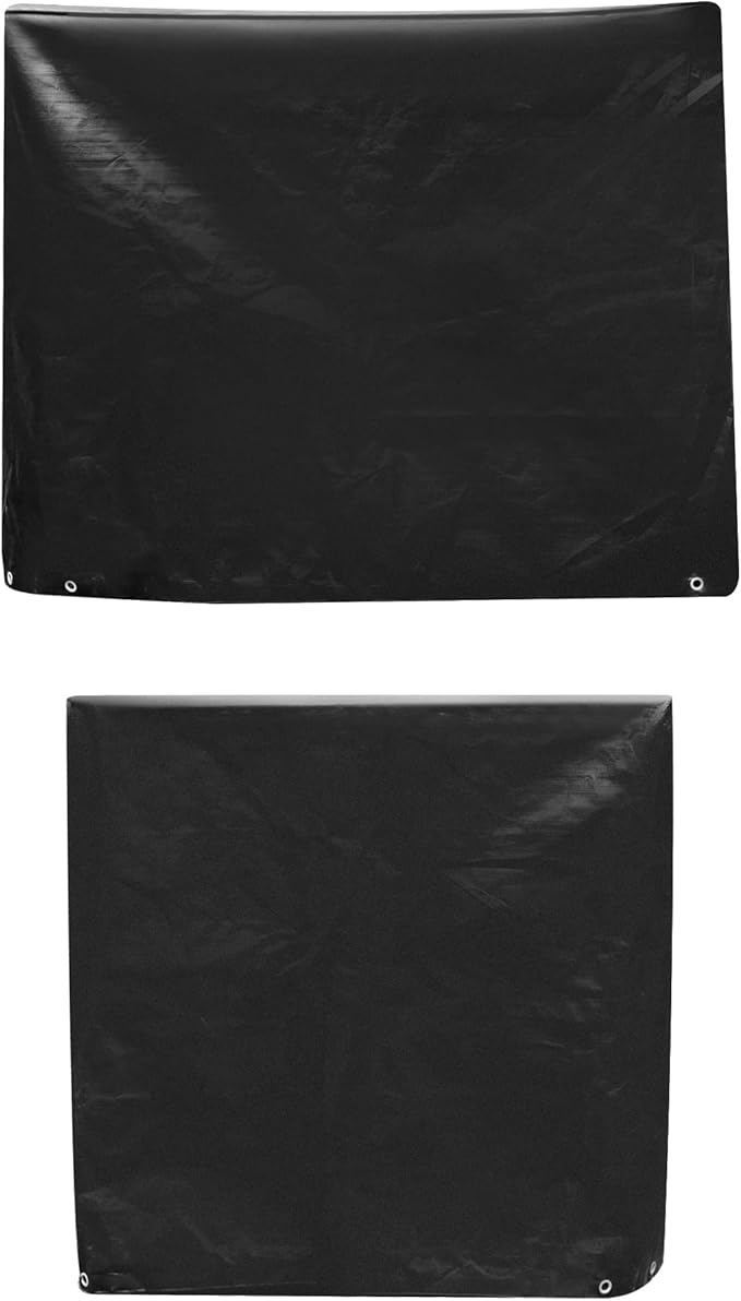QWORK Pallet Cover, 2 Pack Heavy Duty Outdoor PE Waterproof Pallet Cover, 12 Mil Thick, 4 Ft. x 5 Ft. x 4 Ft, Perforated Roll, Protects Pallets, AC Units, Generators, Patio Furniture, Black