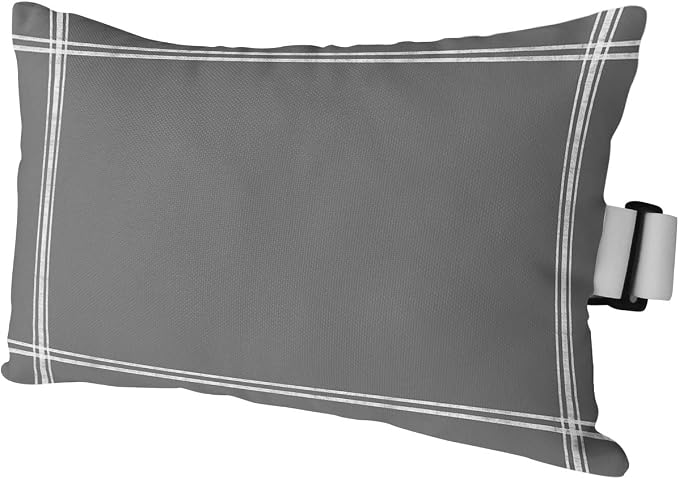Outdoor Pillows Covers with Inserts Solid Color Dark Gray Waterproof Recliner Pillow with Adjustable Strap Throw Pillows for Patio Furniture Pool Lounge Chair, 11x16 inch, 1PCS
