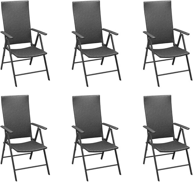 7 Piece Patio Dining Set, Patio Conversation Set Front Porch Furniture Sectional Sofa Porch Furniture Set for Garden Poolside Exhibition Negotiation Area Black