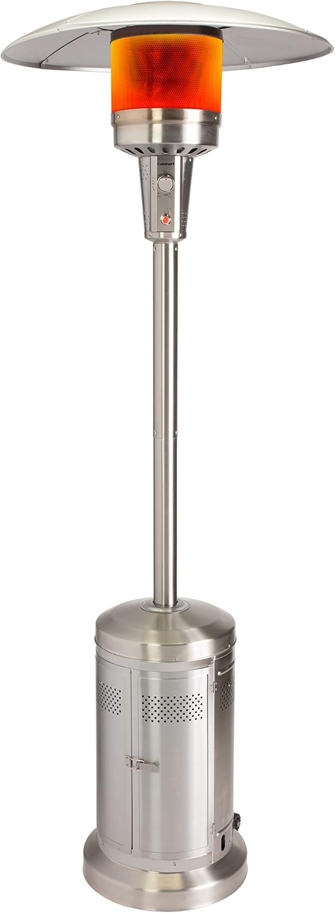 Cuisinart COH-300 Propane Push Start Ignition, 47,000 BTU Burner, Heats up to 200 sq. ft, 32" (L) x 85" (H), Stainless Steel Outdoor Patio Heater