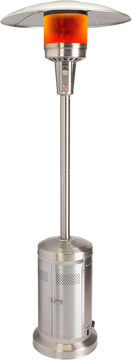 Cuisinart COH-300 Propane Push Start Ignition, 47,000 BTU Burner, Heats up to 200 sq. ft, 32" (L) x 85" (H), Stainless Steel Outdoor Patio Heater