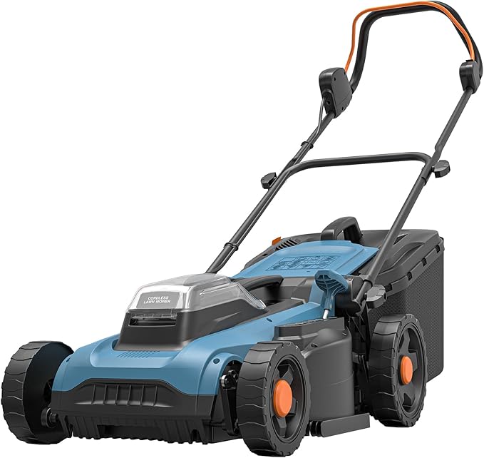 Cordless Electric Lawn Mower 16" Compatible with Makita 18V Battery, 2-in-1 Brushless Push Mower with 5-Position Height Adjustment, Lightweight for Small Yards (Tool Only)