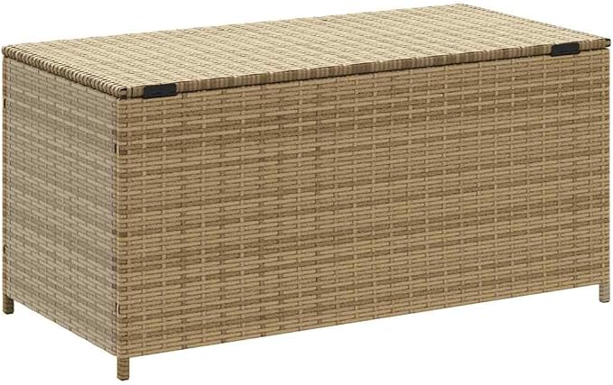 PE Rattan Garden Storage Box 50.2 Gal, Outdoor Patio Storage with Waterproof Bag, Gas Spring Lid, Powder-Coated Steel Frame for Cushions and Pillows