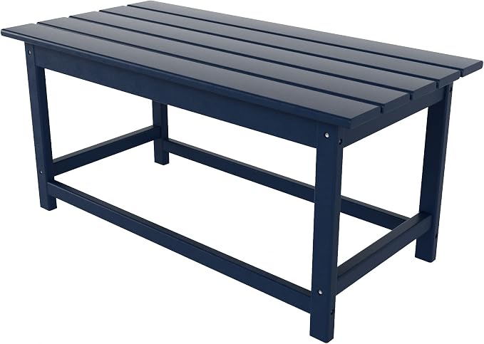 HDPE Laguna Outdoor Poly Adirondack Coffee Table, Navy Blue