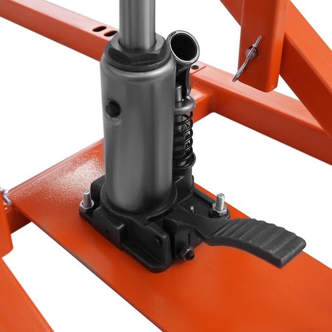 Lawn Mower Lift, Hydraulic Cylinder Lift Jack 500 Lbs Capacity, Retractable Riding Mower Lifts for Riding Tractors and Zero Turn Lawn Mowers Maintenance and Repair (Orange)