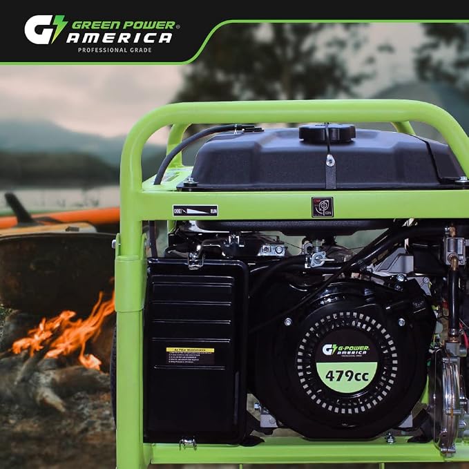 Green-Power America Portable Generator GN13000DEW 13000 Watt Gas & Propane Dual Fuel Electric Start RV Ready 50A Outlet - Home Emergency Backup Camping & Outdoor Residential Use - Safe & Reliable