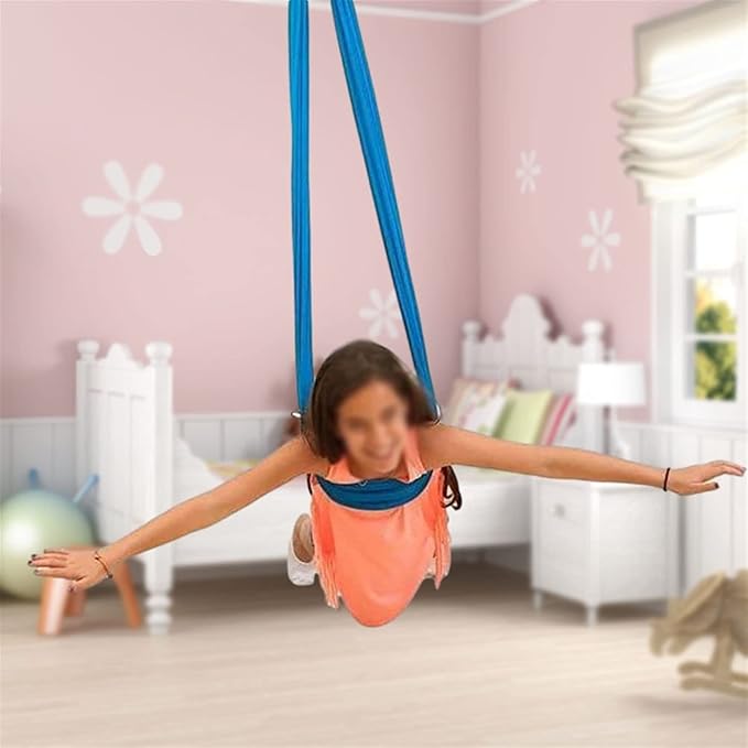 Physical Therapy Swing for Sensory Indoor, Kids and Teens More Special Needs, Cuddle Hammock Autism, ADHD, Aspergers and Integration Snuggle (Color : Sky Blue, Size : 150x280cm/59x110in)