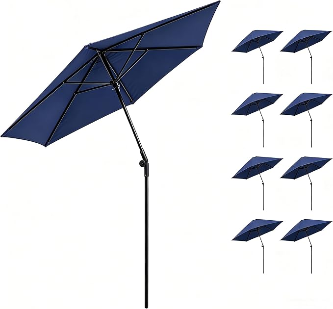 Yescom 7.5ft Outdoor Bistro Market Table Umbrella for Restaurant Cafe Rental Patio 250th Celebration Lawn Party Event Shade Yard Deck Railing Parasol