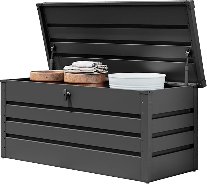 GFP PRIMEYARD 53.9×24.0×24.0 in. Deck Box Outdoor Storage Box 135 Gallon – Anthracite